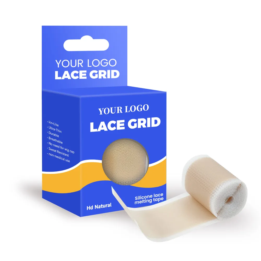 Perruque en dentelle Grilles et nœuds Gomme Silicone Melting Tape Scalp Tape Skin Color Hide Lace Grids Breathable for Lace Wig