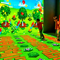 Jeu de projection interactif pour sol et mur en forme de L, pour fitness, gym, enfants et adultes.
