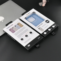 Boîte de papier de couverture mobile en papier de luxe personnalisée emballage étui de téléphone portable boîte d'emballage à tiroir avec ruban de fenêtre en PVC
