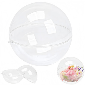 Bolas de Navidad acrílicas de 4-20 cm, redondas, huecas, transparentes, decoraciones colgantes para árboles, adornos, manualidades DIY - Product Image 2