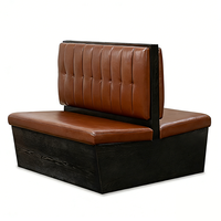 Ensemble de mobilier de restaurant en bois avec banquette double face polyvalente en cuir de qualité supérieure tout-en-un