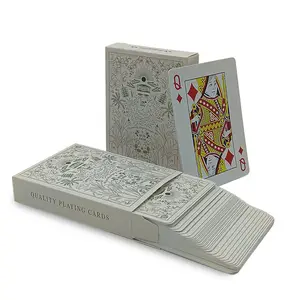 Cartes à jouer en papier de qualité à motif artistique avec logo personnalisé, jeu de cartes dans une boîte