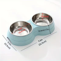 Bols doubles pour animaux de compagnie Playpal en acier inoxydable pour chiens et chats, base antidérapante, parfaits pour la nourriture et l'eau, faciles à nettoyer, distributeur de nourriture pour animaux de compagnie