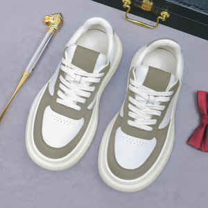 Zapatos deportivos casuales de cuero genuino para hombre, zapatos blancos de piel de vaca, zapatos de moda con suela gruesa que aumentan la altura, zapatos de lujo de alta gama para hombre - Product Image 6