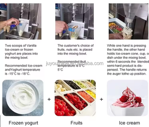 Machine à glaces à <span class=keywords><strong>fruits</strong></span> tourbillonnants JUYOU, prix d'usine, mélangeur à glaces à <span class=keywords><strong>fruits</strong></span> tourbillonnants, mélangeur à yaourt glacé congelé - Product Image 5