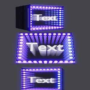 GInfinity Magic Abyss Mirror Interior brillante LED Infinity Mirror Abyssal Mirror Logo Letras personalizadas Luz