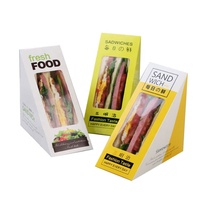 Vente en gros Boîte à sandwich emballage sandwich en papier kraft avec fenêtre emballage de pain petit déjeuner pain dessert