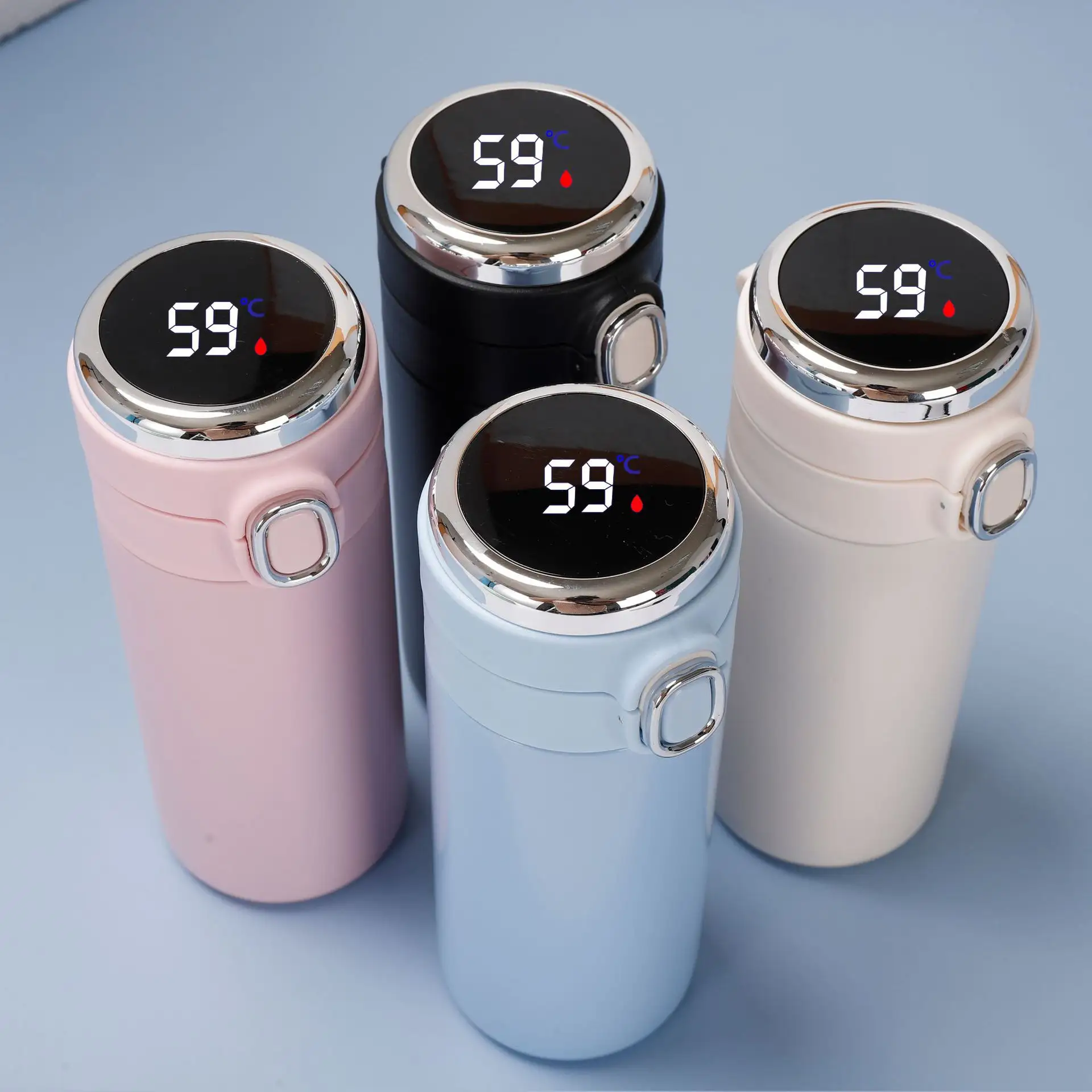 Custom Logo Vacuum 304 Stainless Steel Led Temperature Thermos Flask Smart Water Bottle with Temperature Sensor Control Display