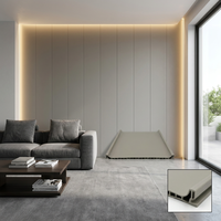 Panel de Revestimiento de Pared Decorativo Interior Moderno de WPC, Resistente al Fuego y al Agua, Diseño de Listones Huecos, Fácil Instalación para Vestíbulos de Hoteles y Villas