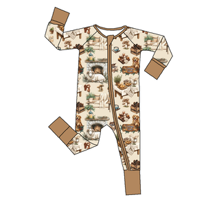 Özel Tasarım ODM Örme Çift Taraflı Fermuarlı Uzun Kollu Bambu 200-220gsm Rahat Sonbahar Unisex Bebek Tulumları Çevre Dostu - Product Image 6