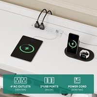 Soporte de TV Estilo Rústico para Televisor de 65 Pulgadas, Centro de Entretenimiento con Tomas de Corriente, Gabinetes de Almacenamiento y Estante Ajustable