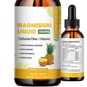 OEM Alta Qualidade Magnésio Líquido Gotas Vegan Magnésio Gotas com Bromelina Vitaminas Para Calma Reduzir o Estresse - Product Image 1