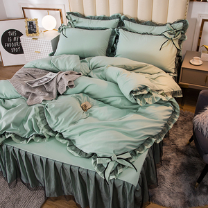 Ánh Sáng Sang Trọng Dày Rửa Sạch Bông Mùa Đông Quilt Cover Set Phong Cách Hiện Đại Nữ Hoàng/Vua Tấm Ga Giường Với Gối Cho Nhà Sử Dụng - Product Image 3