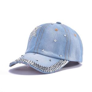Casquettes de baseball en jean pour femmes, vente en gros, avec strass scintillants - Product Image 6