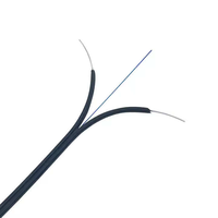 Câble à fibre optique monomode GJXH FTTH 1 fibre, gaine LSZH, avec élément de renforcement, câble plat mini pour branchement direct