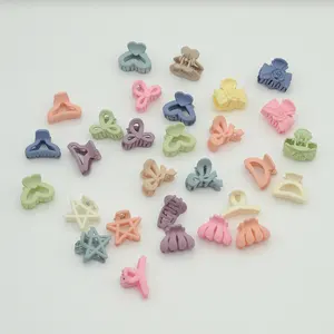 2.5cm Various Colorful Mini Bows Hair Claws Clips For Kids Plastic Flowers Hair Clamp Hairpins For Women Ponytail High