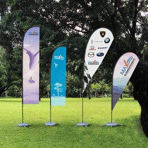 Advertising Banner Stands Custom logo Bali Printing Polyester Pole Teardrop Promotional Flying Beach Feather Flag