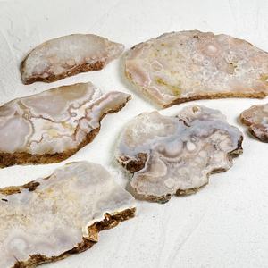 卸売クリスタル 天然石 ピンクフラワーアゲートスラブ 桜瑪瑙スライス クリスタルクラフト用 - Product Image 1