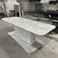 Table basse rectangulaire moderne de luxe en marbre blanc Calacatta Viola italien, fabriquée par le fabricant Fujian Source