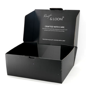 Boîte postale ondulée découpée à l'emporte-pièce personnalisée Emballage <span class=keywords><strong>noir</strong></span> de luxe de style avion avec insertion Boîte d'expédition cadeau recyclable Fabricant - Product Image 1