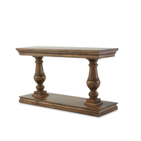 Console de style provincial français en chêne avec piétement en moulure dentelée marron pour entrée, hôtel, salon, vente en gros, OEM, sur mesure