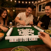 Jeu de Mahjong en Acrylique Noir et Or Usiné CNC sur Mesure, 4 Couches, 144 Pièces, Règles Américaines, Jeu Complet de Tuiles de Mahjong