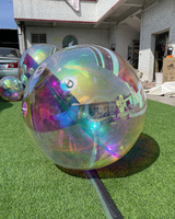 Grandes boules brillantes en PVC colorées, sphères réfléchissantes gonflables pour la décoration de Noël, de mariages et de fêtes, boule miroir gonflable géante