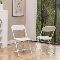 Chaise pliante en plastique blanc pour événements, avec cadre métallique thermolaqué, légère et pliable, vente en gros