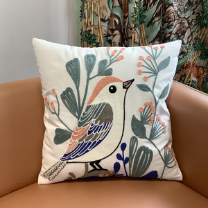 Nuove <span class=keywords><strong>federe</strong></span> in stile ricamato con graziosi disegni di uccelli e fiori - Product Image 6