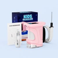Microscope portable pour enfants avec écran IPS de 2,4 pouces, microscope de poche pour enfants, apprentissage en plein air, rechargeable par USB-C