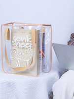 Sac à main d'été en PU transparent style jeune, grand format, anti-adhérent, pour femme, à porter à l'épaule, idéal pour la plage