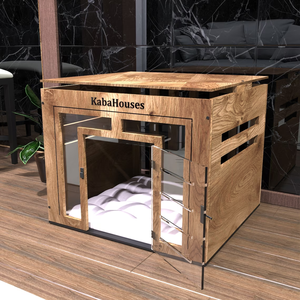 Trang trí nội thất gỗ chó kennel Crate với Acrylic cửa trong nhà vật nuôi Crate đồ nội thất giường gỗ hiện đại nhà chó - Product Image 5