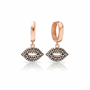 Lip Design Blanc Zircon Pierre Dangle Boucles D'oreilles Turc Femme Boucles D'oreilles À La Main En Gros 925 Bijoux En Argent Sterling - Product Image 2