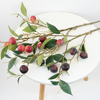 Vente en gros de branches de prune artificielles de haute qualité, scintillantes, de grande taille, 94 cm, accessoires de photographie, décoration de cuisine, décoration de table à domicile