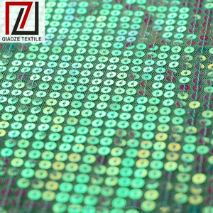 Haute qualité broderie Fine <span class=keywords><strong>vert</strong></span> illustre paillettes tulle tissu - Product Image 4