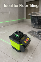 Niveau laser 4D haute luminosité à 16 lignes avec faisceau vert et haute précision pour un alignement précis des sols et des murs