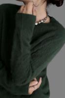 OEM ODM Luxuriöse Woll-Kaschmir-Seide-Mischung Einfarbige Gebürstete Umweltfreundliche Winter-Strickjacke Ultra Weich Hautfreundliches Futter Geringe Mindestbestellmenge 1 Stück
