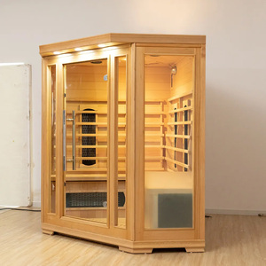 Grande salle de sauna infrarouge intérieure personnalisée pour 4 personnes, amincissante et avec siège intégré - Product Image 3