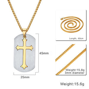 Hollow <b>Cross</b> Religious Protestant Christian Waterproof Tarnish Free Stainless Steel Jewelry Pendants <b>Necklaces</b> for Men Wholesale - Product Image 3