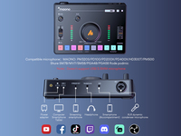 MAONO Interface Audio Mixeur Professionnel pour Enregistrement Studio, Moniteur Audio et Carte Son Externe pour Streaming en Direct