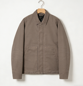 Veste de travail en jean pour homme, en toile cirée, col classique, coupe ample et décontractée, utilitaire, avec fermeture éclair, écologique, coupe-vent, logo personnalisé - Product Image 2