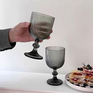 Vaso de cristal retro con diseño de grano vertical para mesa de comedor, tazón de helado, restaurante, zumo, decoración de bodas y vino - Product Image 2