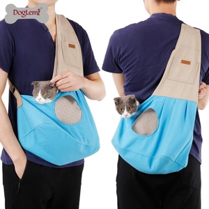 Bolsa de transporte de lona para mascotas para gatos y perros, bandolera con cierre de cremallera, eslinga de viaje para caminar y transportar cachorros, gatos, perros - Product Image 5