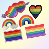 Patchs arc-en-ciel LGBT brodés 3D personnalisés de haute qualité, à thermocoller, pour vêtements de fierté