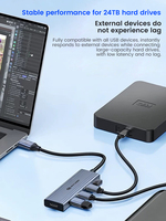 Hub USB C SYONG 5 en 1, adaptateur USB multiport, HDMI 4K, alimentation 100W, 3 ports de données USB-A, pour MacBook Pro/Air, iPad Pro, iMac