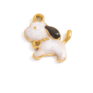 Breloques en acier inoxydable plaqué or, cœur, poisson, fleur, bonbon, pendentif DIY - Product Image 4