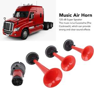Kit de bocina de aire musical de 3 vías ABS 12V 125dB con manguera de compresor de aire para camión/tren/barco/coche - Product Image 3
