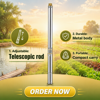 Excellente pompe submersible monophasée 4 pouces en acier inoxydable 304 pour puits profond, débit de 16 m³/h, 11 étages, hauteur de refoulement de 65 m, pour l'irrigation agricole