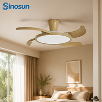 Ventilateur de plafond intelligent LED invisible avec télécommande, moteur BLDC silencieux de 42 pouces, design moderne pour salle à manger, OEM/ODM, nouvelle conception