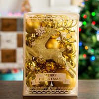 Heißer Verkauf 30 Stück/Set Weihnachtsbaumdekorationen Galvanisierte Fliegende Elch-Weihnachtskugeln Plastik-Weihnachtskugeln Weihnachtskugel-Set